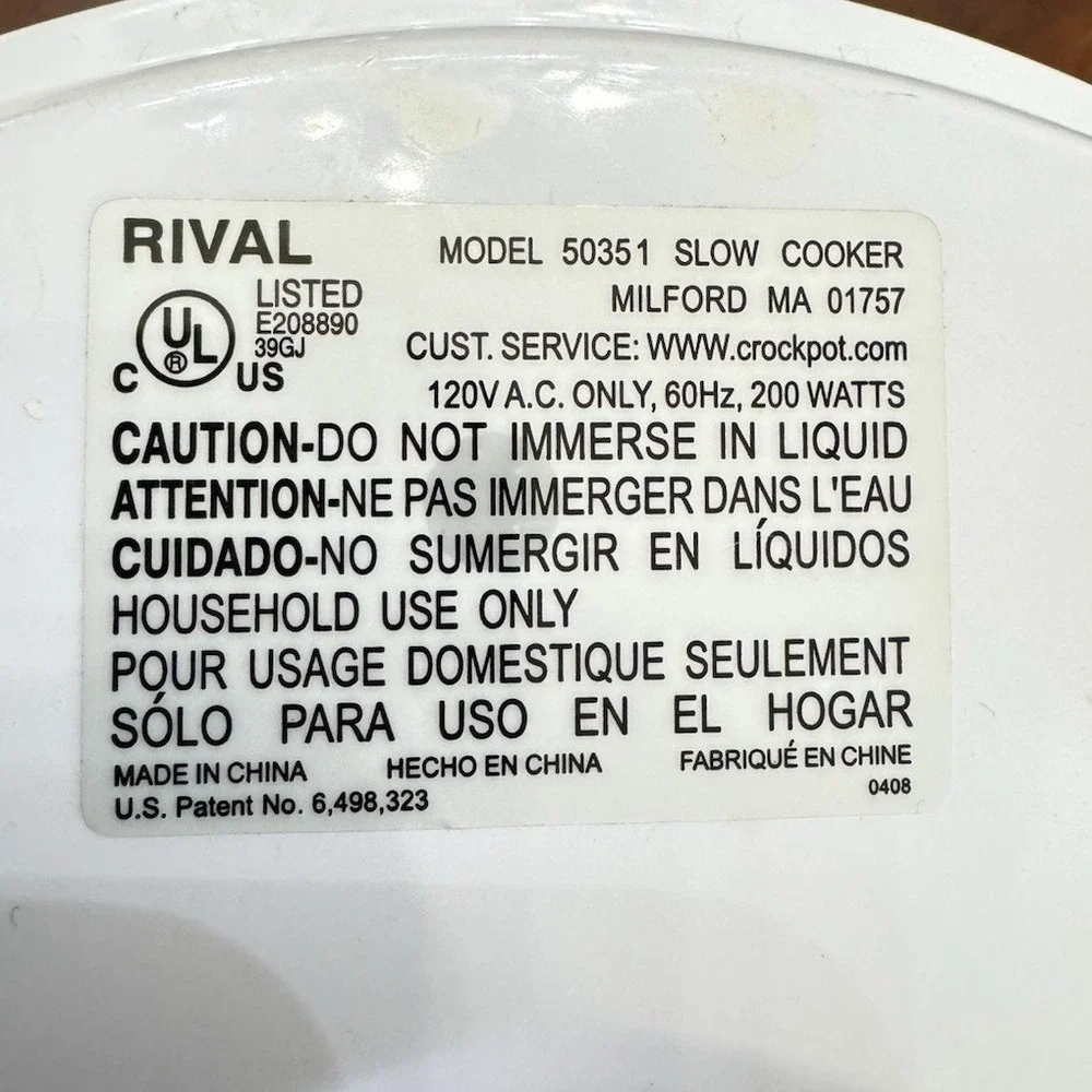 Vintage RIVAL Crock Pot Removable Crock Model 50531 Slow Cooker For‎ Parts